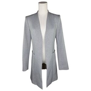 Calvin Klein Longline Gray Open Front Blazer Jacket Women’s Size 2 Career
